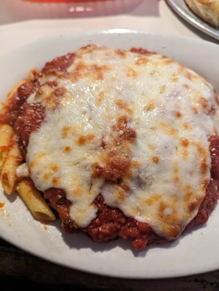 Eggplant Parm over Penne